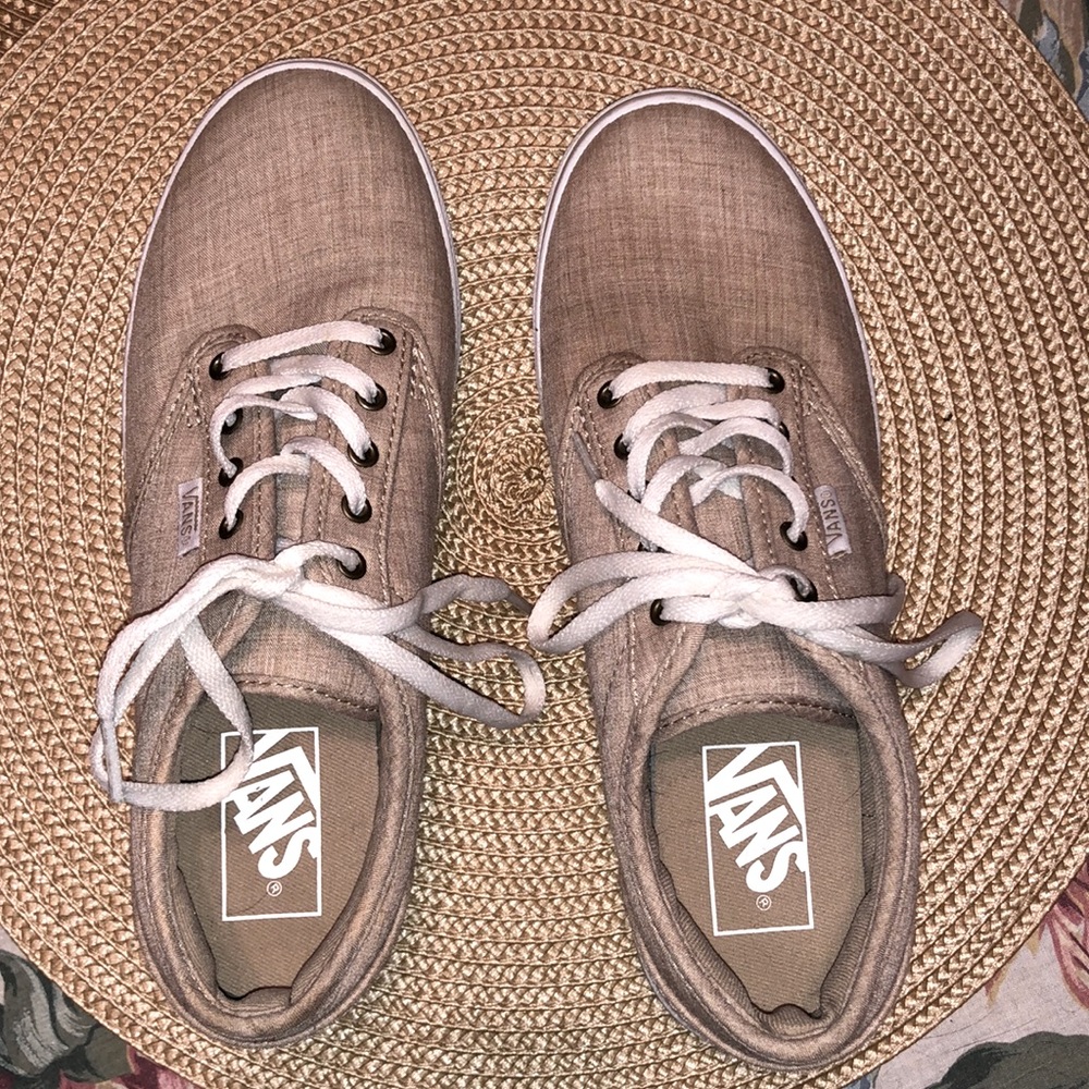 VANS khaki and white lace women shoes, size 6.5